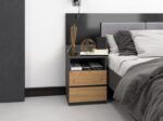 Topeshop M1 ANTRACYT/ARTISAN nightstand/bedside table 2 drawer(s) Oak - imagine 4