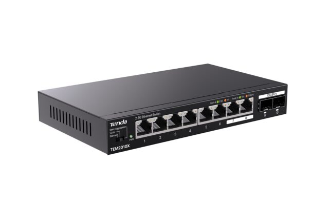 Tenda TEM2010X network switch 2.5G Ethernet (100/1000/2500) Desktop Black - imagine 4