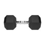 REBEL ACTIVE Rubber-coated cast iron dumbbell 20kg - imagine 2