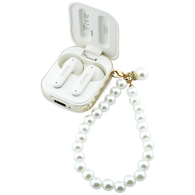 Earphones TWS Guess Pearl Strap white - imagine 3