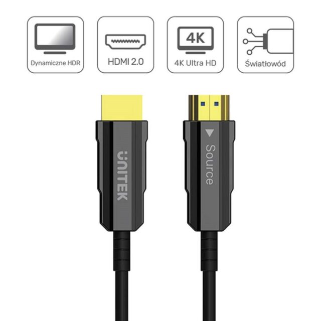 UNITEK HDMI 2.0 AOC 4K 60HZ 12M OPTICAL CABLE - imagine 3