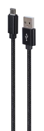 Gembird CCDB-mUSB2B-AMBM-6 Cotton braided Micro-USB cable with metal connectors  1.8 m  black - imagine 3
