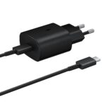 EP-TA800XBE Samsung 25W Cestovní nabíječka + USB-C Datový Kabel Black