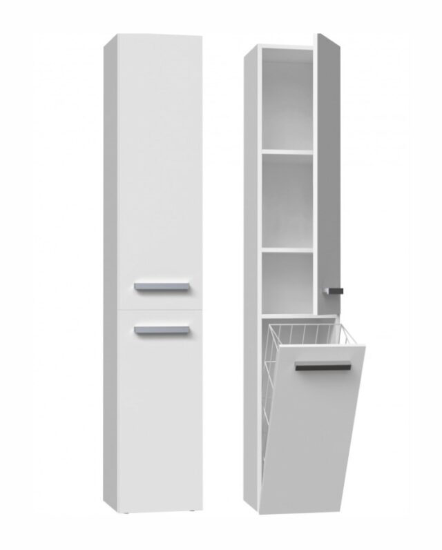 Bathroom cabinet NEL IV 31x30x174 cm  matt white - imagine 3