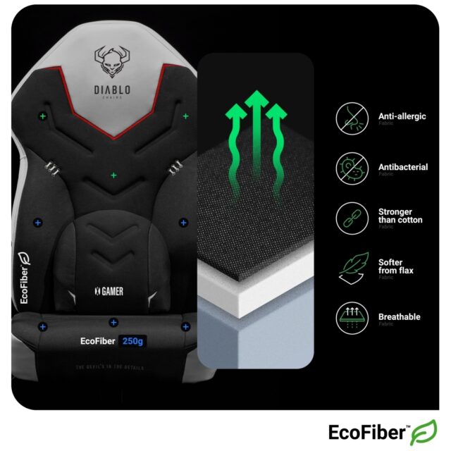 Gaming chair Diablo Chairs X-Gamer 2.0 Normal Size white - imagine 8