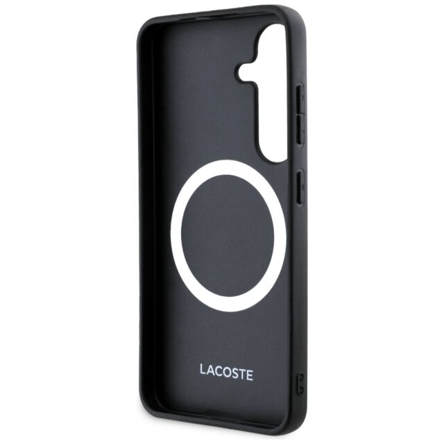 Case Lacoste Iconic Petit Pique Woven Logo MagSafe to Samsung Galaxy S25 Plus black - imagine 7