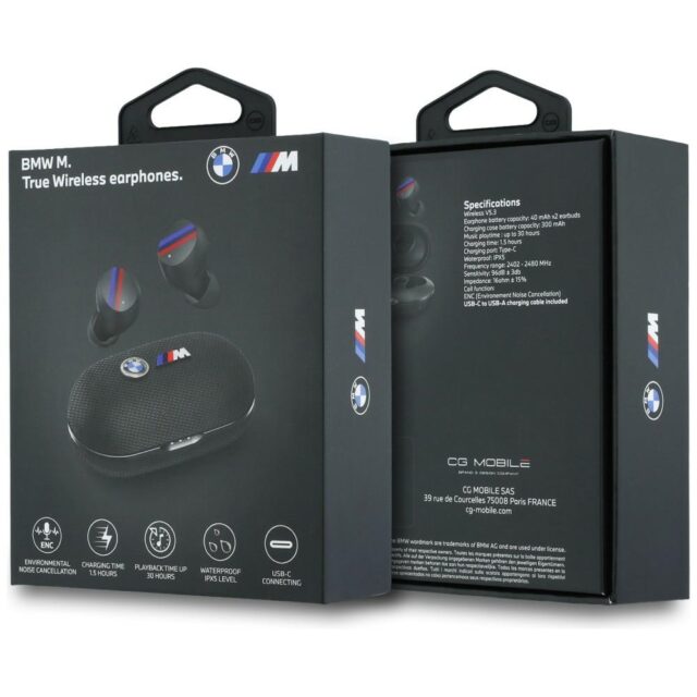 Headphones Bluetooth TWS BMW Metal Logo ENC black - imagine 6