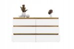 M6 MALWA CHEST OF DRAWERS 140 CM 6 DRAWERS OAK ARTISAN/WHITE - imagine 7