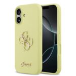 Guess Liquid Silicone 4G Metal Logo Zadní Kryt pro iPhone 17 Yellow