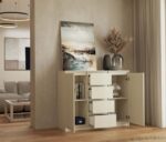 CHEST OF DRAWERS WITH 2 DOORS AND 4 DRAWERS  CASHMERE COLOUR - imagine 9