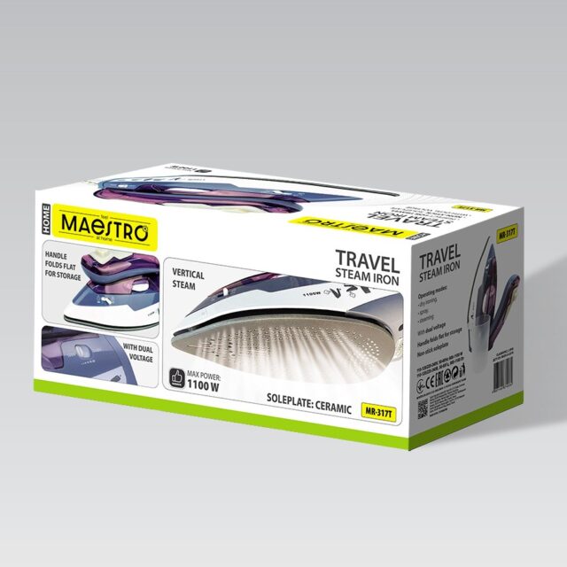 Steam iron MAESTRO MR-317T 1100W travel iron Purple - imagine 7