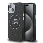 Karl Lagerfeld IML K&CH Heads Repeated Logo MagSafe Zadní Kryt pro iPhone 15 Black