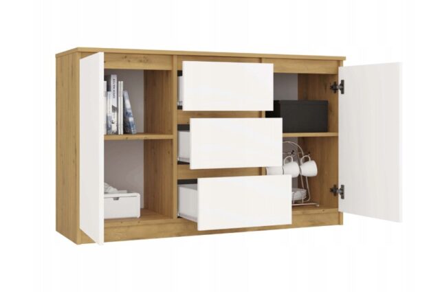 ARTISAN 2-DOOR 3-DRAWER CHEST OF DRAWERS/WHITE - imagine 6