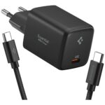 Wall charger Spigen Essential EE451EU 45W USB-C + cable USB-C/USB-C black