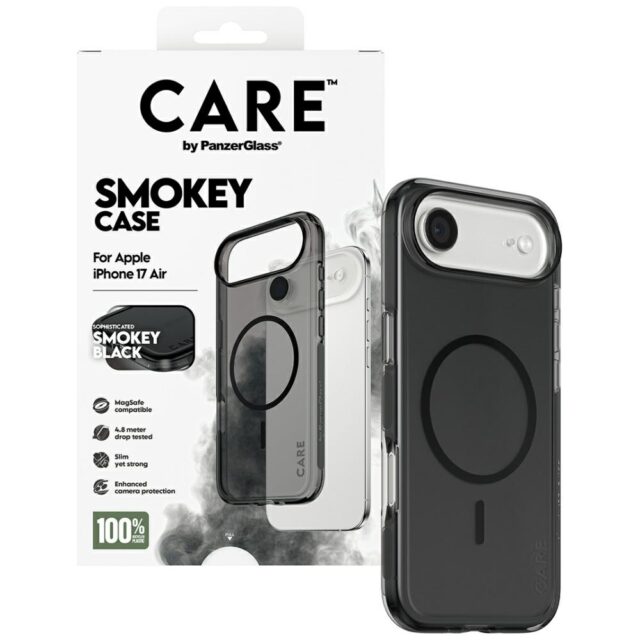CARE by PanzerGlass Flagship Urban Explorer case in Black MagSafe for iPhone Air smoke - imagine 4