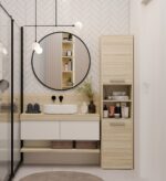 Topeshop S40 SONOMA bathroom storage cabinet Oak - imagine 3