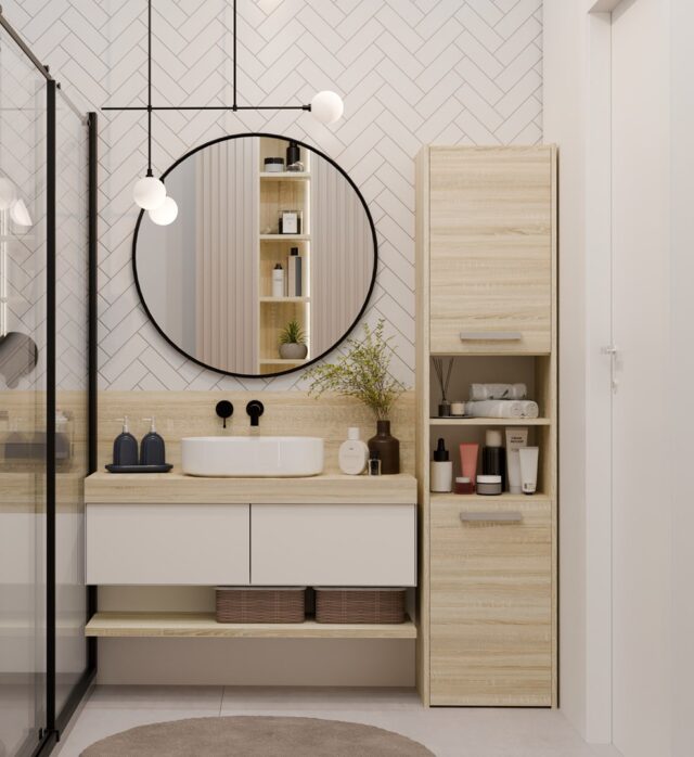 Topeshop S40 SONOMA bathroom storage cabinet Oak - imagine 3