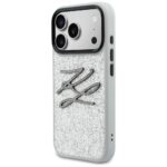 Etui Karl Lagerfeld IML Glitter KL        Diamond Logo do iPhone 17 Pro Max srebrny - imagine 2