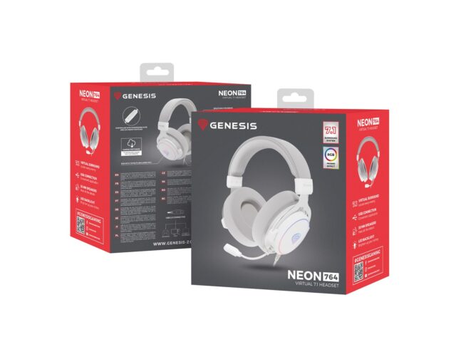 GENESIS Neon 764 Headset Wired Head-band Gaming USB Type-A White - imagine 4