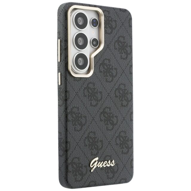 Guess PU 4G Script Metal Logo Magnetic Zadní Kryt pro Samsung Galaxy S26 Ultra Black - imagine 5