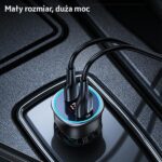 USAMS Car Charger 1xUSB + 1xUSB-C C26 95W (only head) Fast Charge black CC146TC01 (US-CC146) - imagine 7