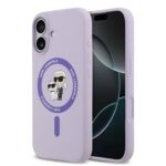 Karl Lagerfeld Liquid Silicone Karl and Choupette MagSafe Zadní Kryt pro iPhone 17 Purple