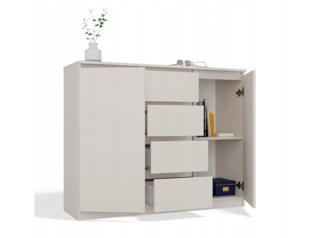 CHEST OF DRAWERS WITH 2 DOORS AND 4 DRAWERS  CASHMERE COLOUR - imagine 3