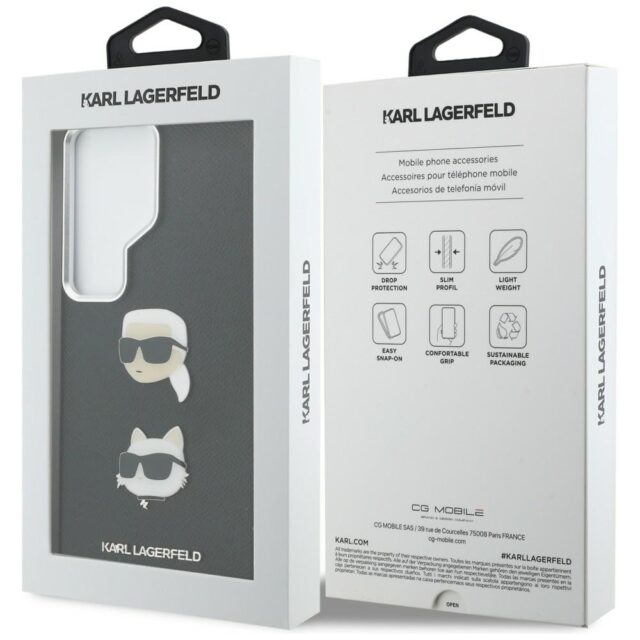 Case Karl Lagerfeld Saffiano Double      Heads Metal for Samsung Galaxy S26 Ultra black - imagine 8