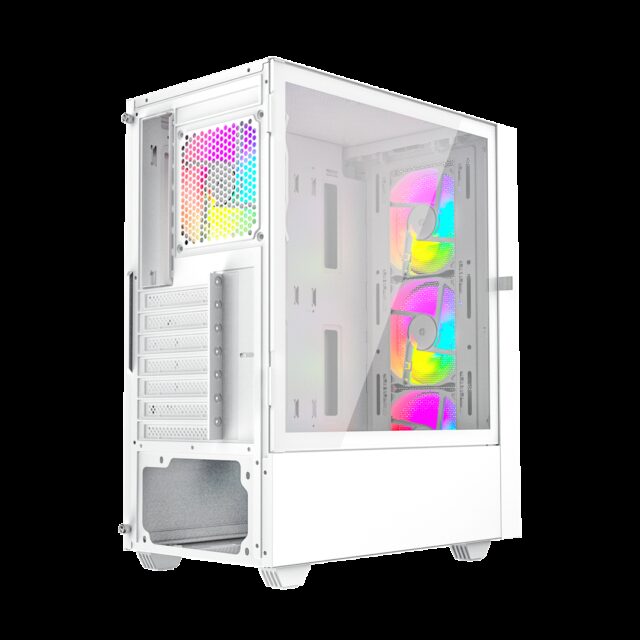 Gembird Fornax 4000W ARGB gaming ATX computer case  Midi Tower  backlight  White - imagine 7