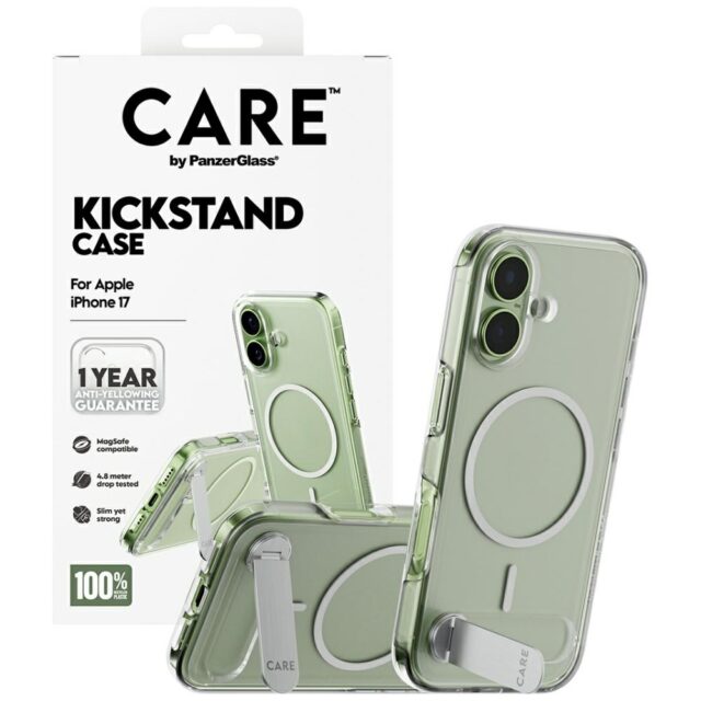 Case CARE by PanzerGlass Feature w. Kickstand MagSafe for iPhone 17 transparent - imagine 4