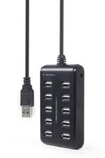 Gembird UHB-U2P10P-01 10-port USB 2.0 hub  black - imagine 4