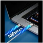 Cable Spigen EB10010CCA Essential USB-C 100W 1m white - imagine 3