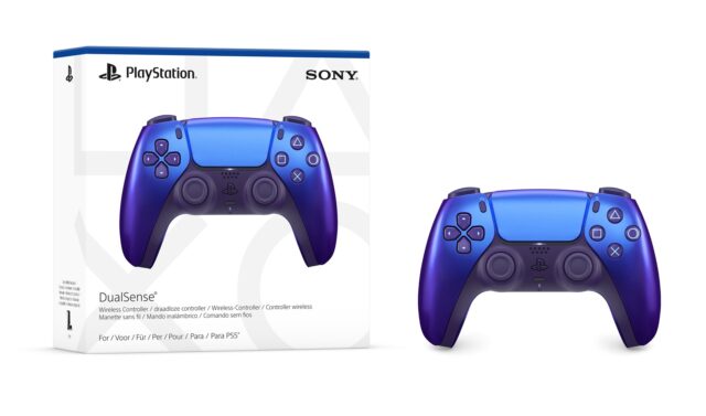 Wireless controller Sony PlayStation 5 DualSense gamepad Chrome Indigo - imagine 4