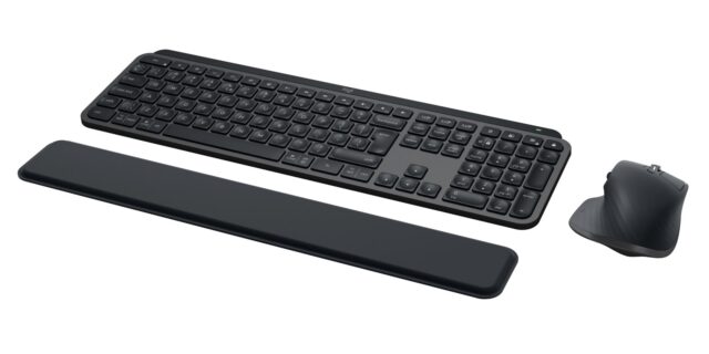 Logitech Master MX Keys Combo for Bussiness keyboard Mouse included Office RF Wireless + Bluetooth QWERTY US International Graphite - imagine 3