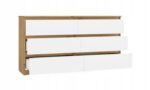 M6 MALWA CHEST OF DRAWERS 140 CM 6 DRAWERS OAK ARTISAN/WHITE - imagine 2