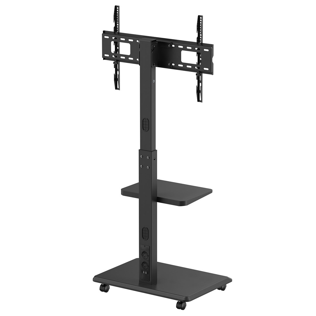 cps-297ce8cc65a66e4cfdf91714c2d476e0-2026-03-04-07-21-12 Stand / cart for TV Ergo-Office max. load 50kg / 5kg shelf max. VESA 600x400 built-in power strip black ER-304 B - imagine 1