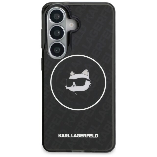 Case Karl Lagerfeld IML Repeated         Choupette MagSafe for Samsung Galaxy S26 black - imagine 3