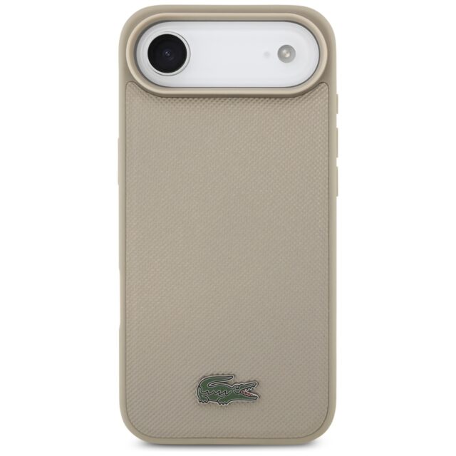 Case Lacoste Petit Pique Lacquer Logo MagSafe for iPhone Air taupe - imagine 3