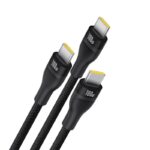 Baseus Flash Series Type C to C+C+C fast charging cable 480 Mbps Black - imagine 2