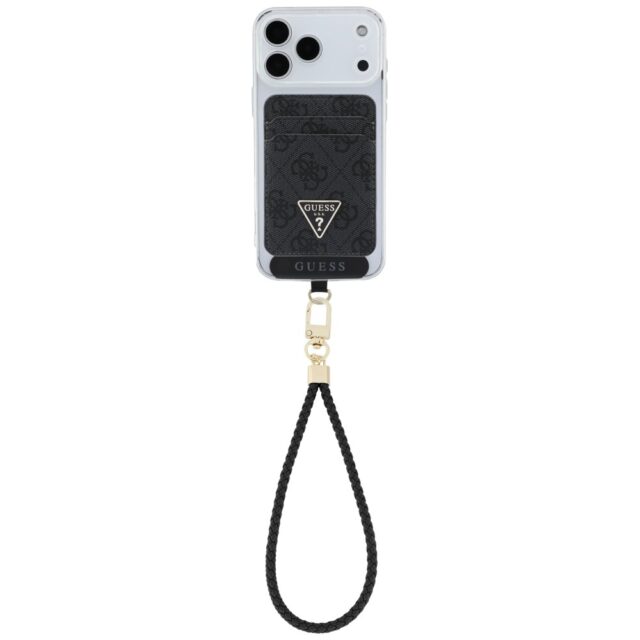 Zestaw portfel + hand strap Guess         triangle MagSafe czarny - imagine 2