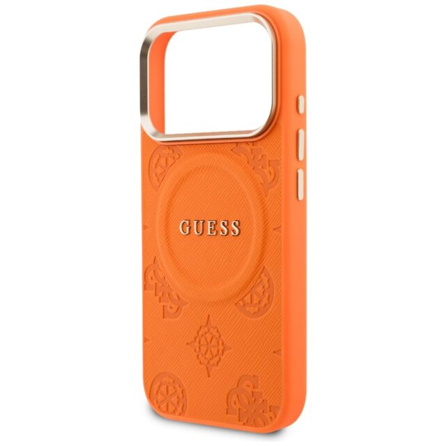 Etui Guess Peony Hot Stamp MagSafe do     iPhone 17 Pro pomarańczowy - imagine 6