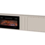 PHILIPPE TV cabinet 190x35.3x30 cashmere matte + small black fireplace