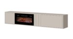 PHILIPPE TV cabinet 190x35.3x30 cashmere matte + small black fireplace