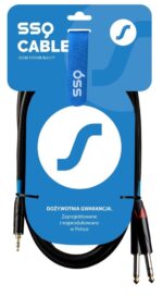 SSQ MIJM1 SS-1813 Cable Jack Stereo 3 5 mm - 2x Jack Mono 6 3 mm 1 m Black
