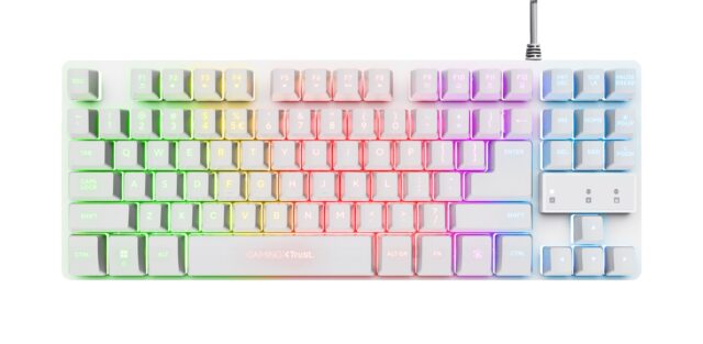 Trust GXT 833W THADO TKL US - gaming keyboard  white - imagine 2