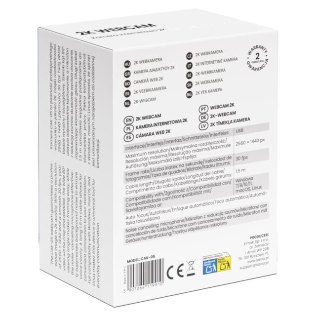 Savio 2K Webcam CAK-05 - imagine 6