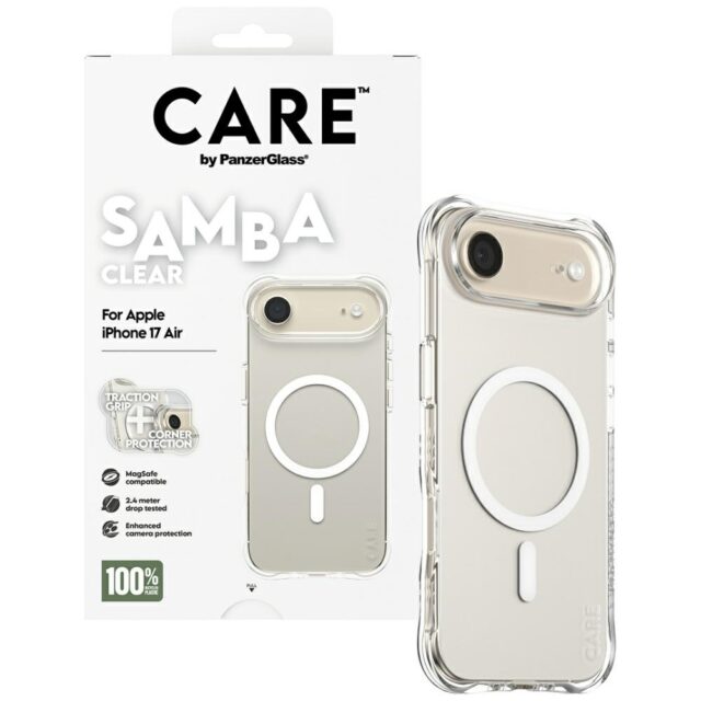Case CARE by PanzerGlass Fashionable Samba w. White MagSafe for iPhone Air transparent - imagine 4