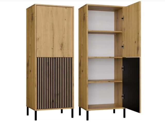 KAMARO 2DK SLIM/GŁ OAK ARTISAN DISPLAY CABINET - imagine 5