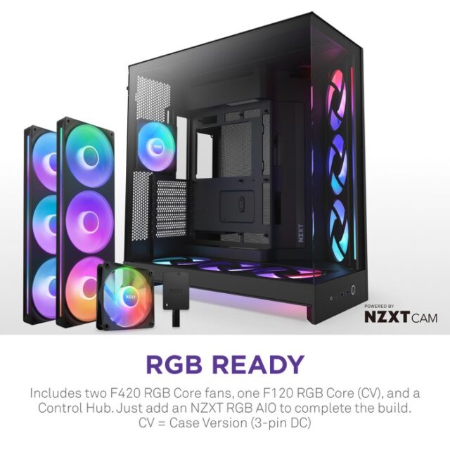 NZXT H9 Flow RGB+ Midi Tower Black - imagine 3
