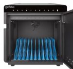 Manhattan iPad to 11  10-bay Charging Cabinet Desktop via USB-C  Also other tablets and smartphones (with device to USB-C cable)  Bays 264x22x235mm  Device charging cables not included (suggest USB-C cable 354868)  Cart  Lockable  EU/UK power cords - imagine 6